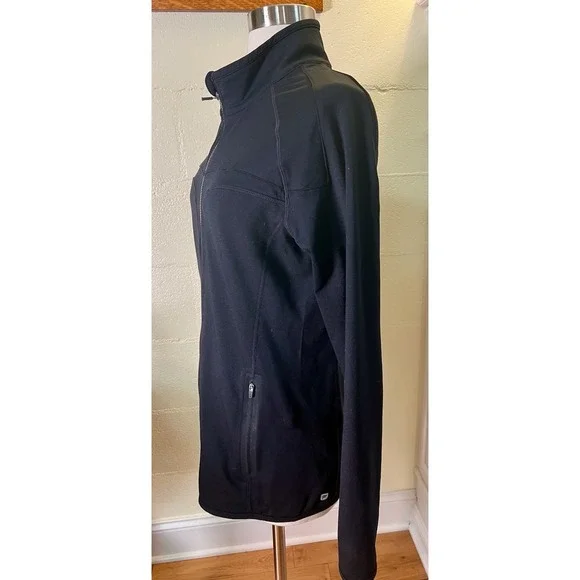 Fabletics Jacket Women M Black Full Zip Vent Pockets Athletic Performance Pocket - Picture 3 of 8
